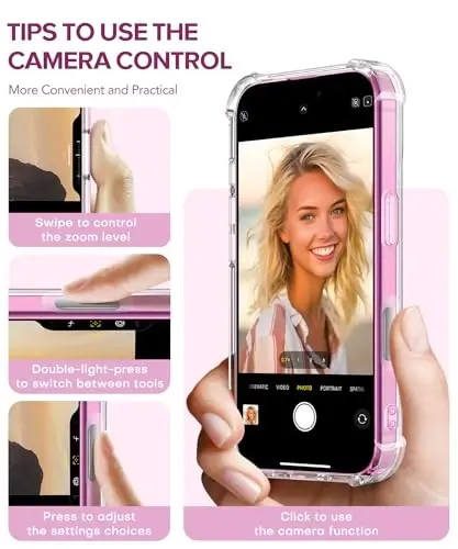 GVIEWIN for iPhone 16 Plus Case Floral, with Screen Protector&Camera Lens Protector, [Non Yellowing] Soft Shockproof Clear Phone Protective Cover for Women, Flower Pattern Design 6.7