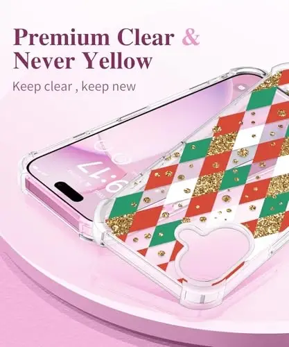 GVIEWIN for iPhone 16 Plus Case Floral, with Screen Protector&Camera Lens Protector, [Non Yellowing]Soft Shockproof Clear Phone Protective Cover for Women,Flower Pattern Design 6.7