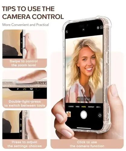 GVIEWIN for iPhone 16 Pro Max Case Floral, Screen Protector& Lens Protector | Non Yellowing, Soft Shockproof Clear Phone Protective Cover for Women, Flower Pattern Design 6.9