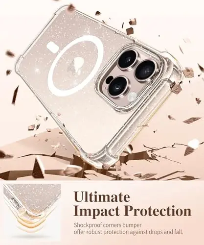 GVIEWIN for iPhone 16 Pro Max Case Floral, with Screen Protector&Camera Lens Protector,[Non Yellowing]Slim Shockproof Clear Phone Protective Cover for Women,Flower Pattern 6.9