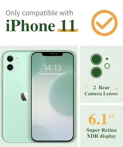 GVIEWIN iPhone 11 uchun g‘ilof, gulli dizayn, ekran va kamera linzalari uchun himoya plyonkali, [sarg‘aymaydigan] yumshoq, zarbaga chidamli shaffof ayollar uchun g‘ilof, 6.1 dyuym (Aquilegia/Oq) - 2