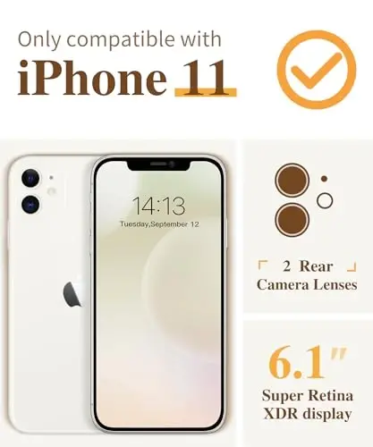 GVIEWIN iPhone 11 uchun g‘ilof, gulli, ekran himoyasi va kamera linzalari himoyasi bilan, [sarg‘aymaydigan] ayollar uchun yumshoq zarbaga chidamli shaffof himoya g‘ilofi, gul naqshli dizayn 6.1