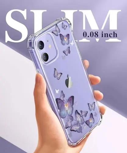 GVIEWIN iPhone 12 ve iPhone 12 Pro Kılıf Çiçekli, Ekran Koruyucu ve Kamera Lens Koruyuculu, [Sararmaz] Kadınlar için Darbeye Dayanıklı Şeffaf Telefon Koruyucu Kılıf, Çiçek Desenli 6.1