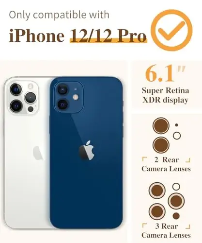 GVIEWIN for iPhone 12&iPhone 12 Pro Case Floral, with Screen Protector&Camera Lens Protector,[Non Yellowing] Soft Shockproof Clear Phone Protective Cover for Women, Flower Pattern 6.1