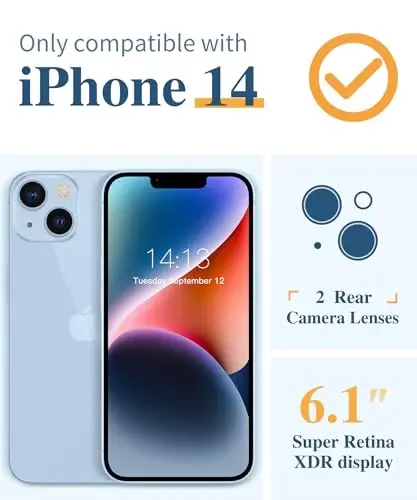 GVIEWIN iPhone 14 Kılıfı Çiçekli, Ekran Koruyucu & Kamera Lensi Koruyuculu, [Sararmaz] Yumuşak Darbe Emici Şeffaf Kadın Telefon Koruyucu Kılıf, Çiçek Desenli 6.1