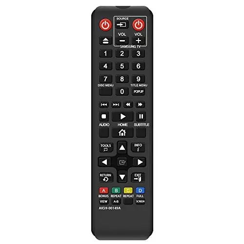 Gvirtue AK59-00149A Пульт ДК на замену для проигрывателя дисков Samsung DVD BD Blu-Ray, подходит для BDF5100/ZA BD-ES5300 BD-FM51 BD-FM57C BD-H5100 BD-H5900 BD-Modazone51 BD-Modazone59 BD-J5100 BD-J5700 BD-J5900 - GVIRTUE
