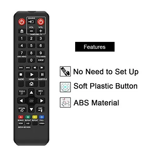 Gvirtue AK59-00149A Remote Replacement for Samsung DVD BD Blu-Ray Disc Player Remote, Applicable BDF5100/ZA BD-ES5300 BD-FM51 BD-FM57C BD-H5100 BD-H5900 BD-Modazone51 BD-Modazone59 BD-J5100 BD-J5700 BD-J5900 - 4