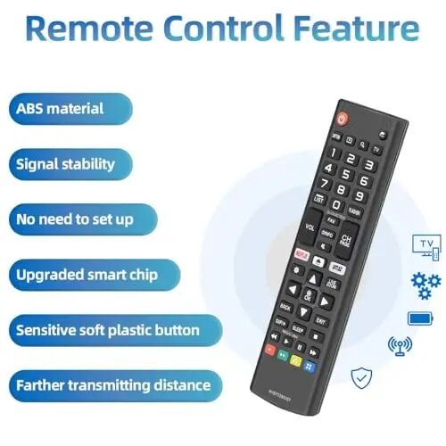 Gvirtue AKB75095307 Tüm LG TV Uzaktan Kumandaları İçin Evrensel Yedek Uzaktan Kumanda, LG LED OLED LCD UHD HDTV Plazma Magic Webos 3D 4K UHD HDR NanoCell Akıllı TV'lere Uyumlu - 3