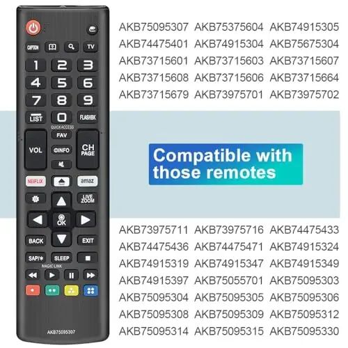Gvirtue AKB75095307 Tüm LG TV Uzaktan Kumandaları İçin Evrensel Yedek Uzaktan Kumanda, LG LED OLED LCD UHD HDTV Plazma Magic Webos 3D 4K UHD HDR NanoCell Akıllı TV'lere Uyumlu - 5