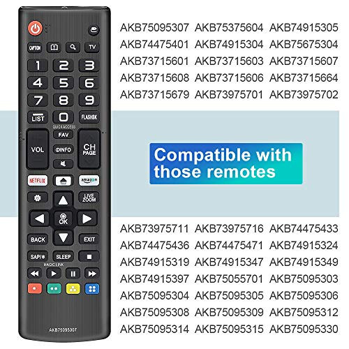 Gvirtue AKB75095307 Universal Replacement Remote Control for All LG TV Remote, Compatible Compatible with All Models for LG LED OLED LCD UHD HDTV Plasma Magic Webos 3D 4K UHD HDR NanoCell Smart TV - 5