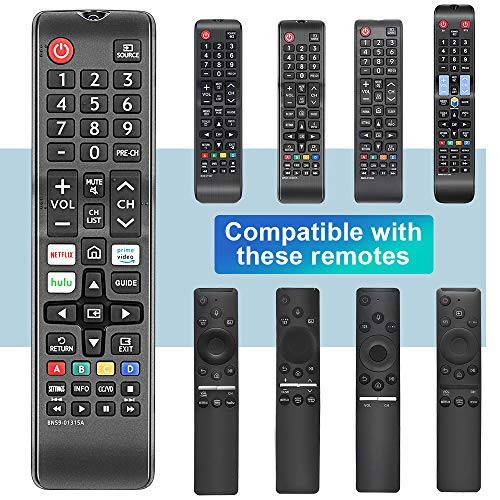 Gvirtue BN59-01315A Remote Control Replacement for Samsung-Smart-TV-Remote All Samsung LED QLED LCD 6/7/8/9 Series 4K UHD HDTV HDR Flat Curved Smart TV, with Netflix, Prime Video and Hulu Button - 2