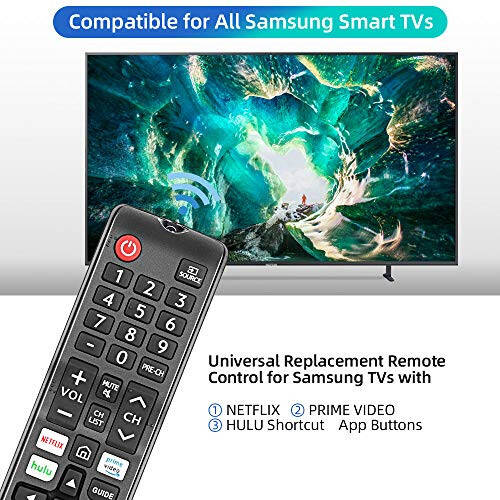 Gvirtue BN59-01315A Remote Control Replacement for Samsung-Smart-TV-Remote All Samsung LED QLED LCD 6/7/8/9 Series 4K UHD HDTV HDR Flat Curved Smart TV, with Netflix, Prime Video and Hulu Button - 5