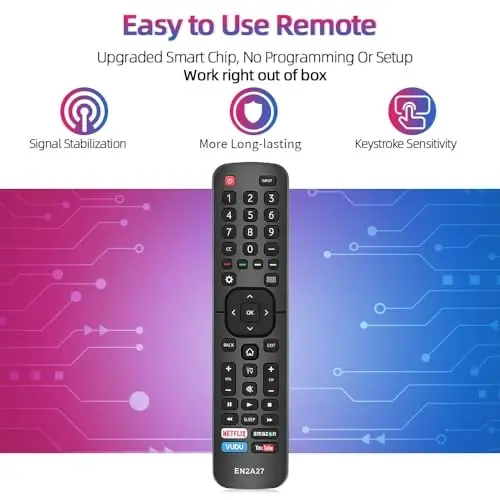 Gvirtue EN2A27 Evrensel Tüm Hisense TV Uzaktan Kumandası, Hisense Akıllı TV Uzaktan Kumandası Yedeği, Hisense LED LCD UHD 4K Android Akıllı TV için, Netflix, Amazon, Vudu, YouTube Düğmeleriyle - 7