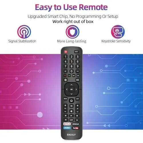 Gvirtue EN2A27 Evrensel Tüm Hisense TV Uzaktan Kumandası, Hisense Akıllı TV Uzaktan Kumandası Yedeği, Hisense LED LCD UHD 4K Android Akıllı TV için, Netflix, Amazon, Vudu, YouTube Düğmeleriyle - 7