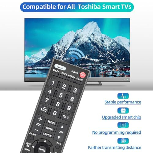 Gvirtue Evrensel Uzaktan Kumanda Toshiba TV/ HDTV/ LCD/ LED Modelleri İçin Uyumlu Yedek, CT-90325 CT-90326 CT-90329 CT-8037 CT-90302 CT-90275 CT-90 CT-90366 - 5