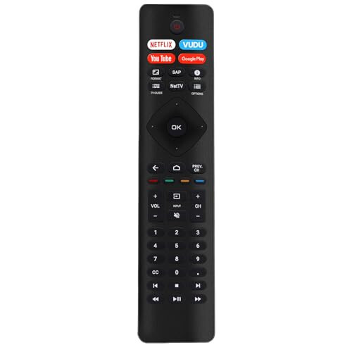 Gvirtue New Universal Remote for All Philips TV Remote, Replacement Compatible for All Philips Smart TV, LED, LCD, HDTV, 3D, 4K UHD TV, with Shortcut Button for Netflix, Vudu, YouTube, Google Play - 8