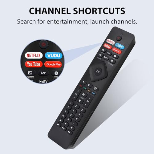 Gvirtue New Universal Remote for All Philips TV Remote, Replacement Compatible for All Philips Smart TV, LED, LCD, HDTV, 3D, 4K UHD TV, with Shortcut Button for Netflix, Vudu, YouTube, Google Play - 10