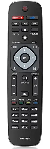 Gvirtue NH500UP/PHI-958 Philips LED TV uchun almashtirish pulti (Yangi yangilangan 2.0 aqlli masofadan boshqarish pulti Philips TV uchun mos keladi) 