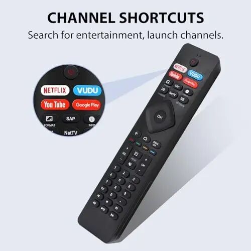 Gvirtue Tüm Philips TV Uzaktan Kumandası İçin Yeni Evrensel Uzaktan Kumanda, Tüm Philips Akıllı TV, LED, LCD, HDTV, 3D, 4K UHD TV İçin Uyumlu Yedek, Netflix, Vudu, YouTube, Google Play İçin Kısayol Düğmesiyle - GVIRTUE (1)