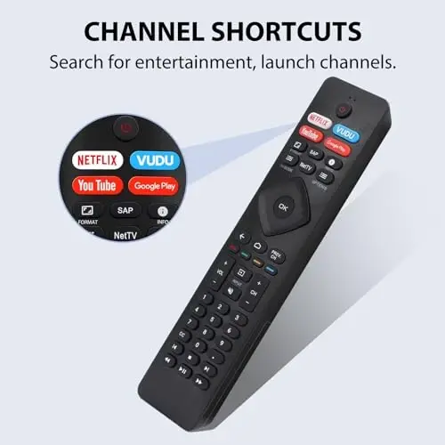 Universal for Philips TV Remote Replacement, for All Philips Smart TVs | 4 Shortcuts - 2