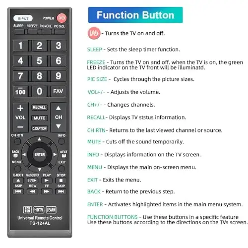 Gvirtue Universal masofaviy boshqaruv Toshkent TV / HDTV / LCD / LED modellari uchun mos keladigan almashtirish, CT-90325 CT-90326 CT-90329 CT-8037 CT-90302 CT-90275 CT-90 CT-90366 - 3
