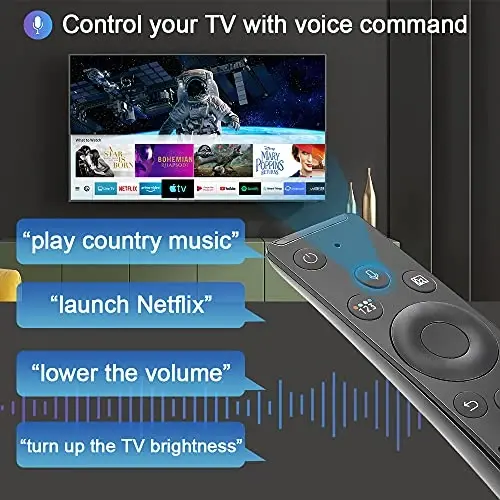 Gvirtue Voice Remote Control for Samsung-Smart-TV-Remote Controller, for All Samsung LED QLED LCD 4K 8K UHD HDR 5 6 7 8 9 Series Flat Curved Crystal Smart TV - 2