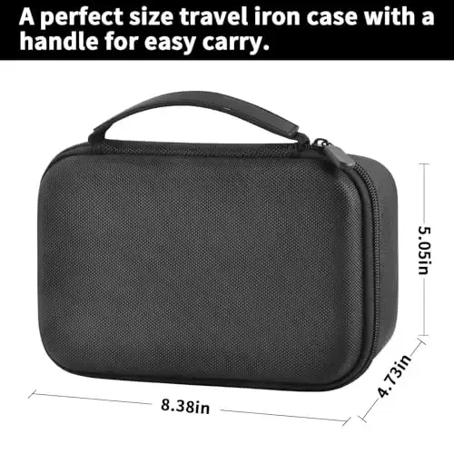 GWCASE Case Compatible with Newbealer/for Sunbeam Hot-2-Trot/for Oliso M3Pro M2 Mini Travel Iron for Sewing, Carrying Holder for Small Craft Quilting Irons with Steam& Silicone Rest (Box Only)- Black - 4