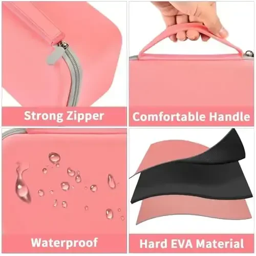 GWCASE Case Compatible with Newbealer/for Sunbeam Hot-2-Trot/for Oliso M3Pro M2 Mini Travel Iron for Sewing, Carrying Holder for Small Craft Quilting Irons with Steam& Silicone Rest (Box Only)- Coral - 4