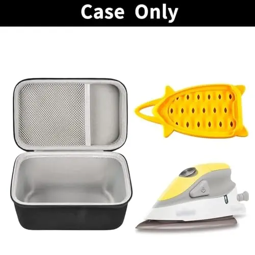 GWCASE Case Compatible with Newbealer/for Sunbeam Hot-2-Trot/for Oliso M3Pro M2 Mini Travel Iron for Sewing, Carrying Holder for Small Craft Quilting Irons with Steam& Silicone Rest (Box Only)- Black - 2
