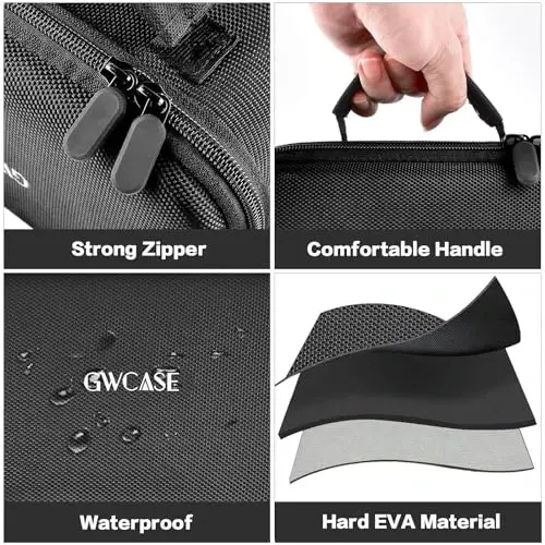 GWCASE Case Compatible with Newbealer/for Sunbeam Hot-2-Trot/for Oliso M3Pro M2 Mini Travel Iron for Sewing, Carrying Holder for Small Craft Quilting Irons with Steam& Silicone Rest (Box Only)- Black - 3