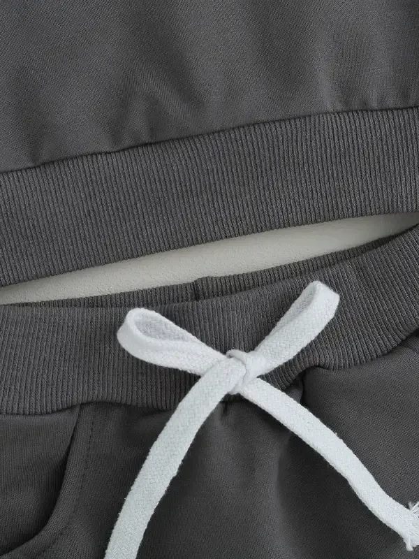 GXFC Baby Boys Fall Tracksuit Outfits Clothes 6M 1T 2T 3T Kids Boys Long Sleeve Hooded Contrast Color Sweatshirt and Elastic Waistband Long Pants 2 Piece Casual Autumn Clothing for Toddler Boys - 5