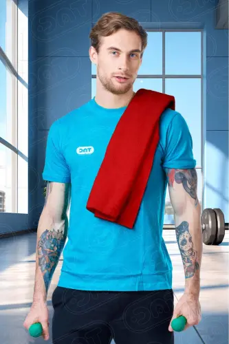 Gym Fitness Spor Havlusu – Siyah Sporcu Havlusu Hızlı Kuruyan Ter Emici Microfiber - kırmızıgri - 7