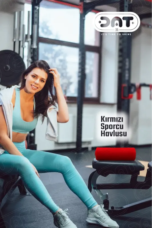 Gym Fitness Spor Havlusu – Siyah Sporcu Havlusu Hızlı Kuruyan Ter Emici Microfiber-kırmızıgri - 5