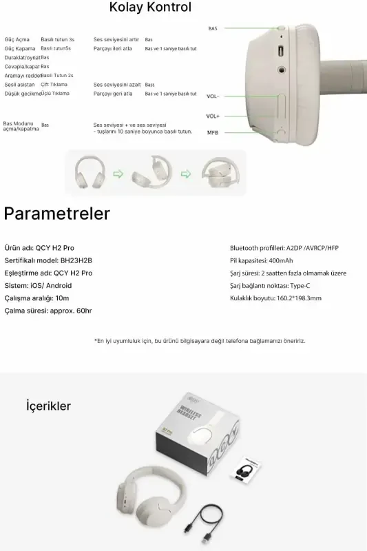 H2 Pro Aux Беспроводные Bt 5.3 Черные Наушники Hifi Enc 70 Часов Прослушивания Игровой Режим-Черный - 7