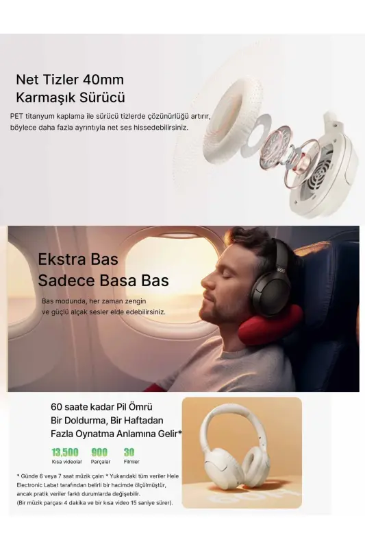 H2 Pro Aux Simsiz Bt 5.3 Oq Quloqchinlari Hifi Enc 70 soat Tinglash O'yin Rejimi - 2