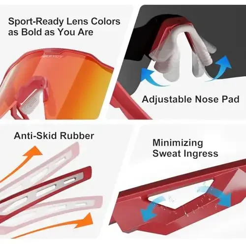 HAAYOT Erkaklar, ayollar, yoshlar uchun polarizatsiyalangan sport quyoshdan saqlaydigan ko'zoynaklar Beysbol, Velosipedda yurish, Yugurish, Softbol, ​​Velosiped ko'zoynaklari 5 ta linza - 6