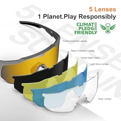 HAAYOT Erkaklar ayollar yoshlar uchun polarlangan sport quyoshdan saqlaydigan ko'zoynaklar Beysbol Velosipedda yugurish Softbol Velosiped ko'zoynaklari 5 ta linza - 2