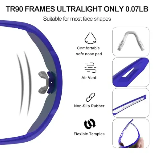 HAAYOT Polarized Sports Sunglasses for Men Women Youth Baseball Cycling Running Softball Biking Glasses 5 Lenses - 2