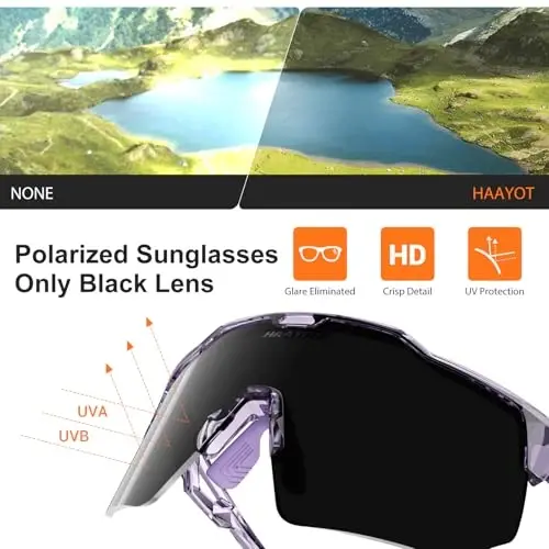 HAAYOT Polarized Sports Sunglasses for Men Women Youth Baseball Cycling Running Softball Biking Glasses 5 Lenses - 5