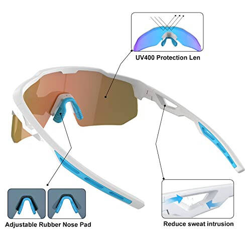 HAAYOT Polarize Spor Gözlüğü Erkek Kadın Gençlik Beyzbol Bisiklet Koşu Softbol Bisiklet Gözlüğü 5 Lens - 4