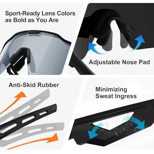 HAAYOT Polarized Sport Quyosh Ko'zoynaklari Erkaklar Ayollar Yoshlik Beysbol Velosiped Yugurish Softbol Velosiped Ko'zoynaklari 5 Linzalar - 6