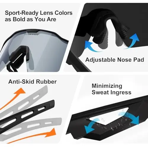 HAAYOT Polarized Sport Quyosh Ko'zoynaklari Erkaklar Ayollar Yoshlik Beysbol Velosiped Yugurish Softbol Velosiped Ko'zoynaklari 5 Linzalar - 5