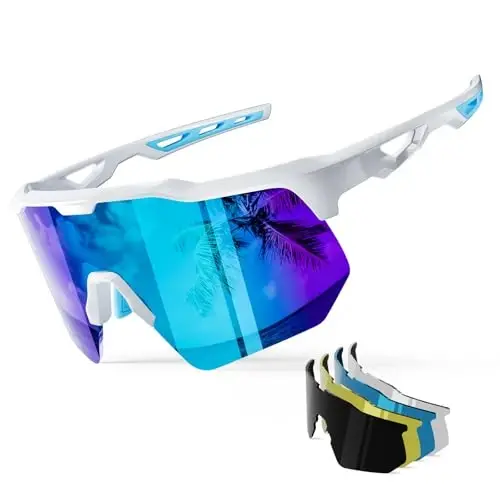 HAAYOT Polarized Sports Sunglasses for Men Women Youth Baseball Cycling Running Softball Biking Glasses 5 Lenses 