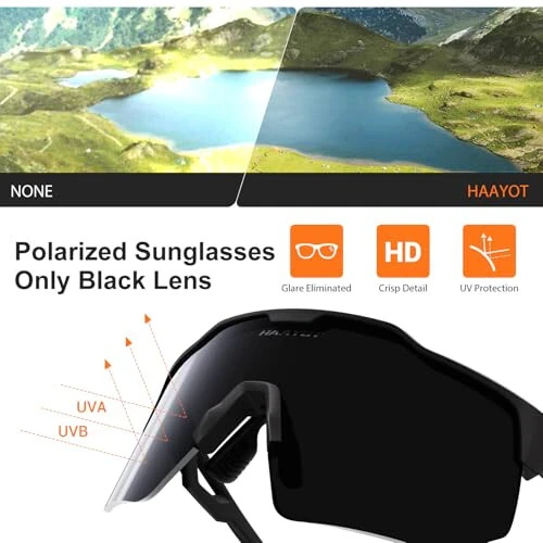 HAAYOT Polarized Sports Sunglasses for Men Women Youth Baseball Cycling Running Softball Biking Glasses 5 Lenses - 5