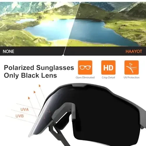 HAAYOT Polarized Sports Sunglasses for Men Women Youth Baseball Cycling Running Softball Biking Glasses 5 Lenses - 5