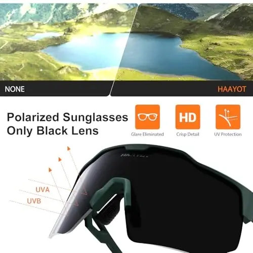 HAAYOT Polarized Sports Sunglasses for Men Women Youth Baseball Cycling Running Softball Biking Glasses 5 Lenses - 5