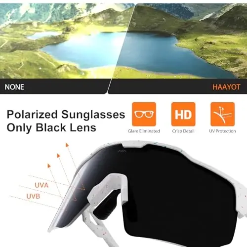 HAAYOT Polarized Sports Sunglasses for Men Women Youth Baseball Cycling Running Softball Biking Glasses 5 Lenses - 5