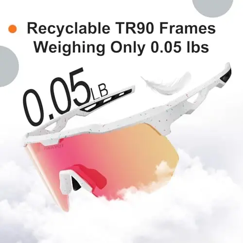 HAAYOT Sports Sunglasses with 5 Interchangeable Lenses | UV400 glasses with a polarized black lens for men and women, ideal for baseball, running, cycling and softball. 