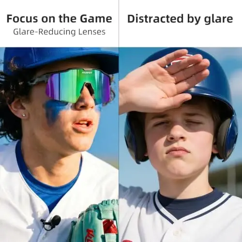 HAAYOT Polarized Sports Sunglasses for Men Women Youth Baseball Cycling Running Softball Biking Glasses 5 Lenses - 3