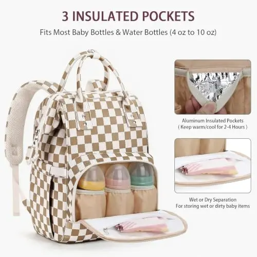 HABOPET Diaper Bag Backpack, Corduroy Travel Baby diaper bag for Mom/Dad | Backpack Diaper Bag with Stroller Straps,13 Pockets,Easy Access,Corduroy,Baby Bag for Boys&Girls,Travel Essentials - 5